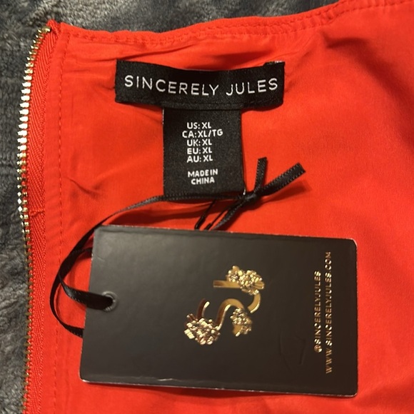 NWT Sincerely Jules Bright Red Corset Crop Top (XL) - Picture 4 of 5